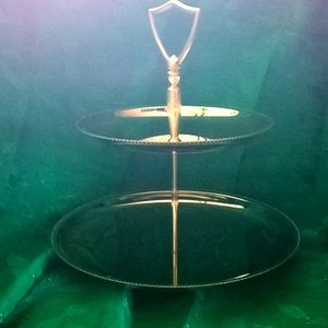 Very nice tiered tray for canapes, cookies, candy, fruit or veggies.